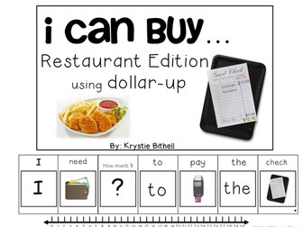 DOLLAR UP: I Can Buy... Restaurant Money Adapted Book Autism