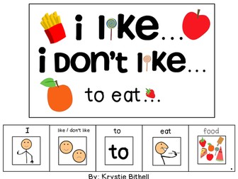 Opinion:  I like/  I don't like to eat 