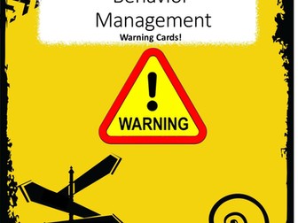 Classroom Management Warning Cards