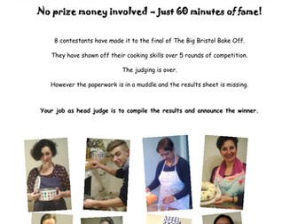 Ratio and Proportion Problem Solving Activity - The Big  Bake Off – Who Won It?