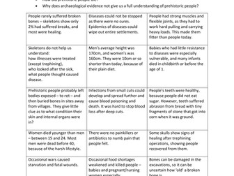 Prehistoric health and problems of archaeological evidence