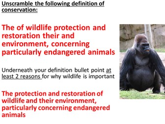 Why conserve wildlife lesson