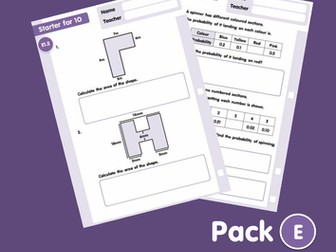 Starter for 10 - GCSE Maths Revision Programme - C/D grade - Pack E