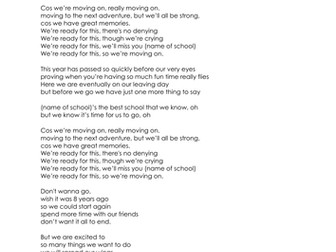 Moving On -  A Leavers song to the tune of Jess Glynne's Hold My Hand