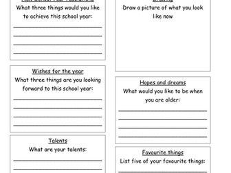 Time capsule - beginning and end of year activity 