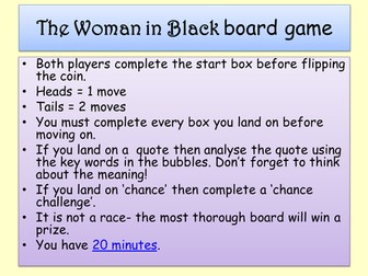 Woman in Black board game/essay plan