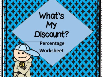 Discounts - What's My Discount? Percentage Worksheet
