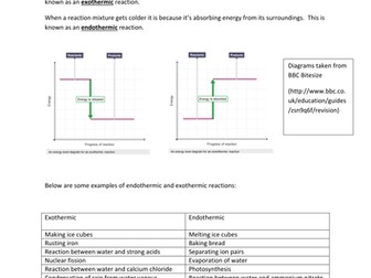 Exothermic and endothermic reactions