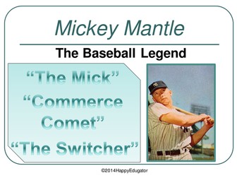 Mickey Mantle Baseball Legend PowerPoint