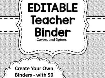 EDITABLE Teacher Binder Covers - Gray  