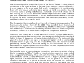 Compassion Games: Survival of the kindest