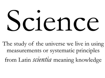 Science words Etymology display