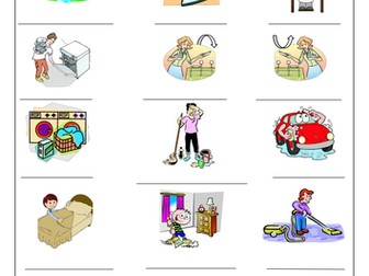 FRENCH - Household Chores - Le Ménage - Worksheets