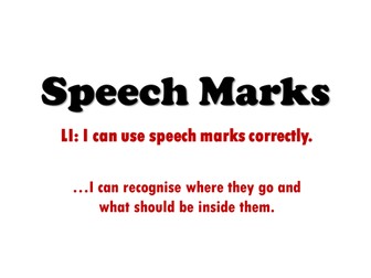 Using speech marks/ KS2/ P6-7