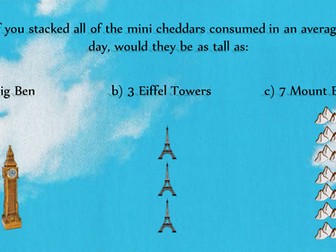 Mini Cheddar Mount Everest maths investigation