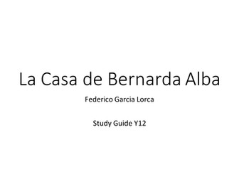 La Casa de Bernarda Alba, Study guide