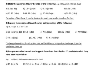 Upper and Lower Bounds for NEW SPEC Differentiated + ANSWERS