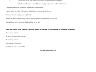 Subordinate clauses - Anne Frank worksheet