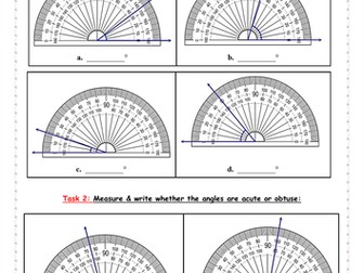 Angle measuring with protractor