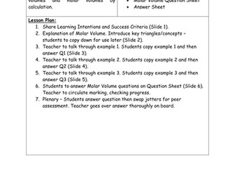 Chemistry - Masses & Gases - Molar Volume