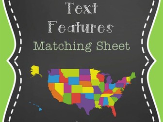 Informational Text Features Matching Page