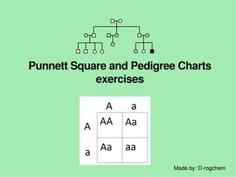 Biology: punnett square problems and interpretation of pedigree charts
