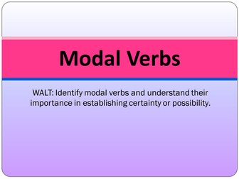 SPaG Presentation: Word Class - Modal Verbs 