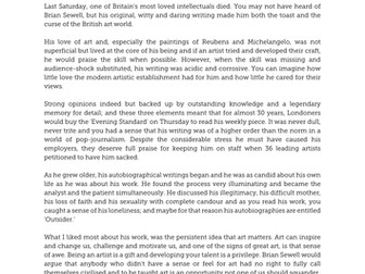 Brian Sewell – Of art and honesty