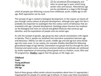 Age booklet for OCR sociology