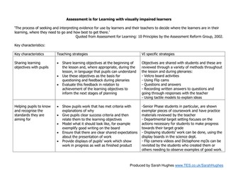 How to use Assessment for Learning techniques with visually impaired learners
