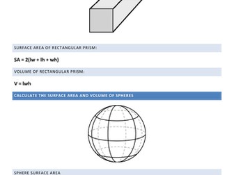 OCR Biology 2015+ Maths Skills - Surface area and volume of assorted shapes