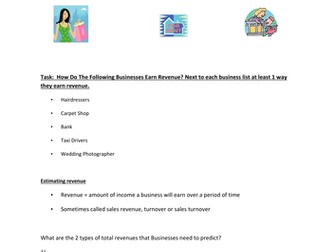 Business Studies Finance worksheets