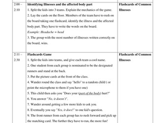 Lesson Plan on Health and Sickness