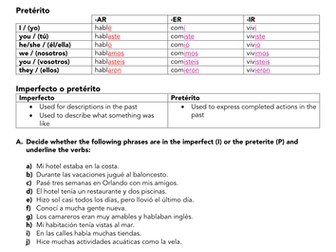 Imperfecto / Pretérito in the context Holidays
