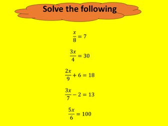 Algebraic equations with decimals and fractions