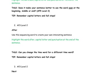 Improve writing skills, grammar and punctuation.
