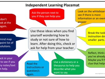 Placemat - Independent Learning