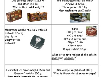 Weight Matching Cards