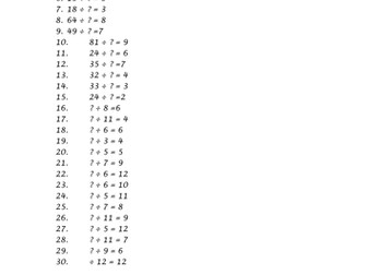 Division missing number problems (Y3)