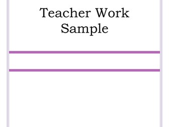 Teacher Work Sample