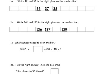 Year 3 Maths Baseline assessment 