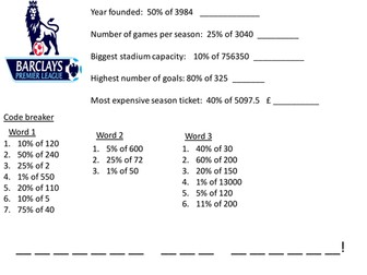 Premier League Percentages Code Breaker