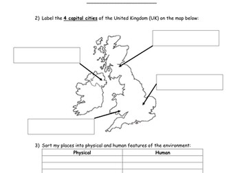 KS1 Geography Test New Curriculum