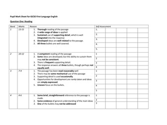 IGCSE English First Language Exam Self Assessment Sheet