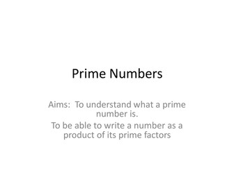 Prime Numbers and Prime Factors