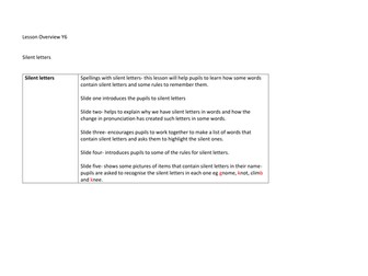Year 5 and 6 SPAG - spelling: silent letters