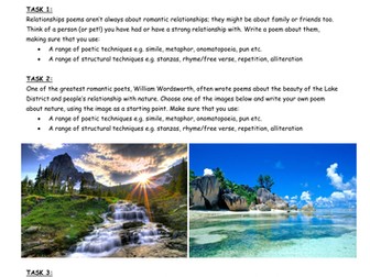 Relationships Poetry KS3 Unit (18 Lessons) - SOW, PPT, Homework, Resources, Exam!