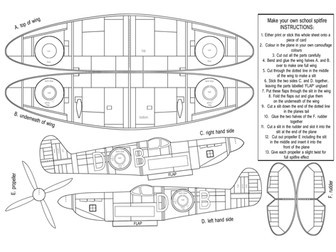 WW2 Battle of Britain:  Make your own paper Spitfire model with instructions