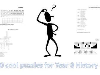 Year 8  History puzzles - one for each topic
