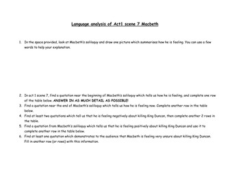 Language Analysis of soliloquy Act1.7 